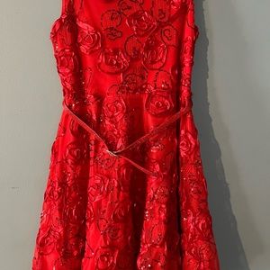 girls size 14 red holiday dress.